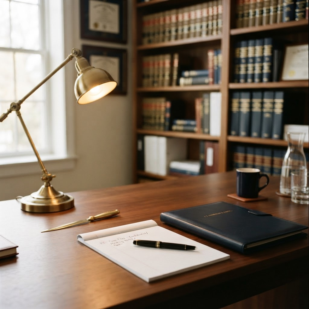 Warm law office setting representing compassionate family law services